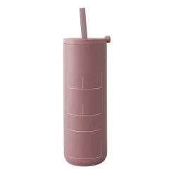 Design Letters Travel Life thermos with straw 50 cl, Ash rose Pink Sale
