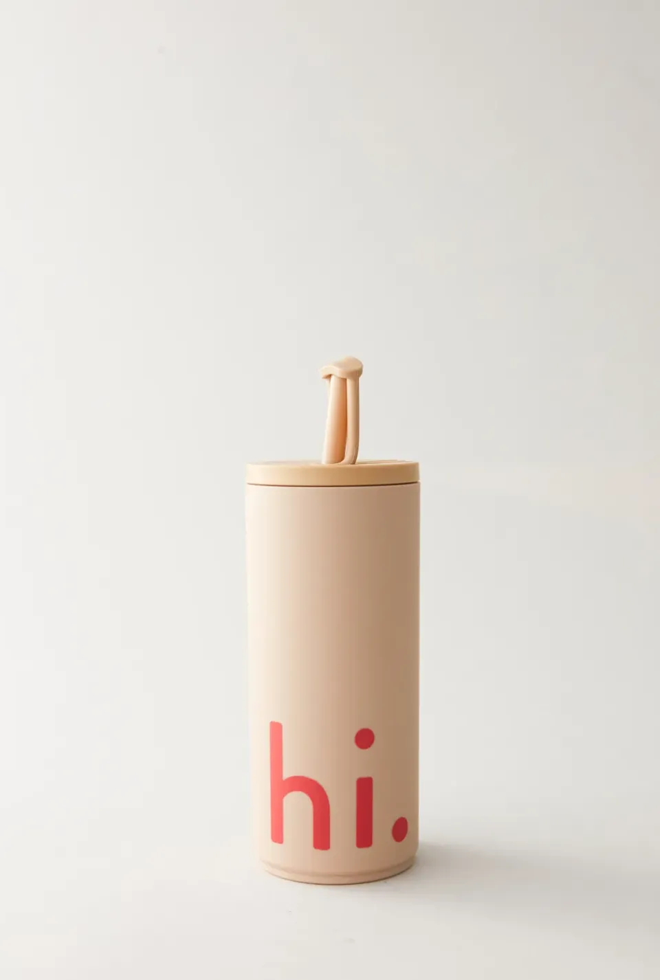 Design Letters Travel Life thermos with straw 50 cl, Hi- Beige Best