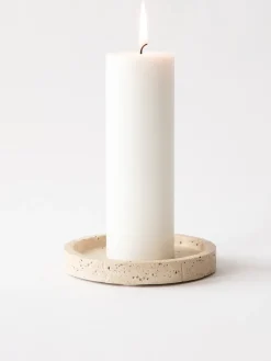 Tell Me More Travertine tray, Ø15 cm Beige Outlet