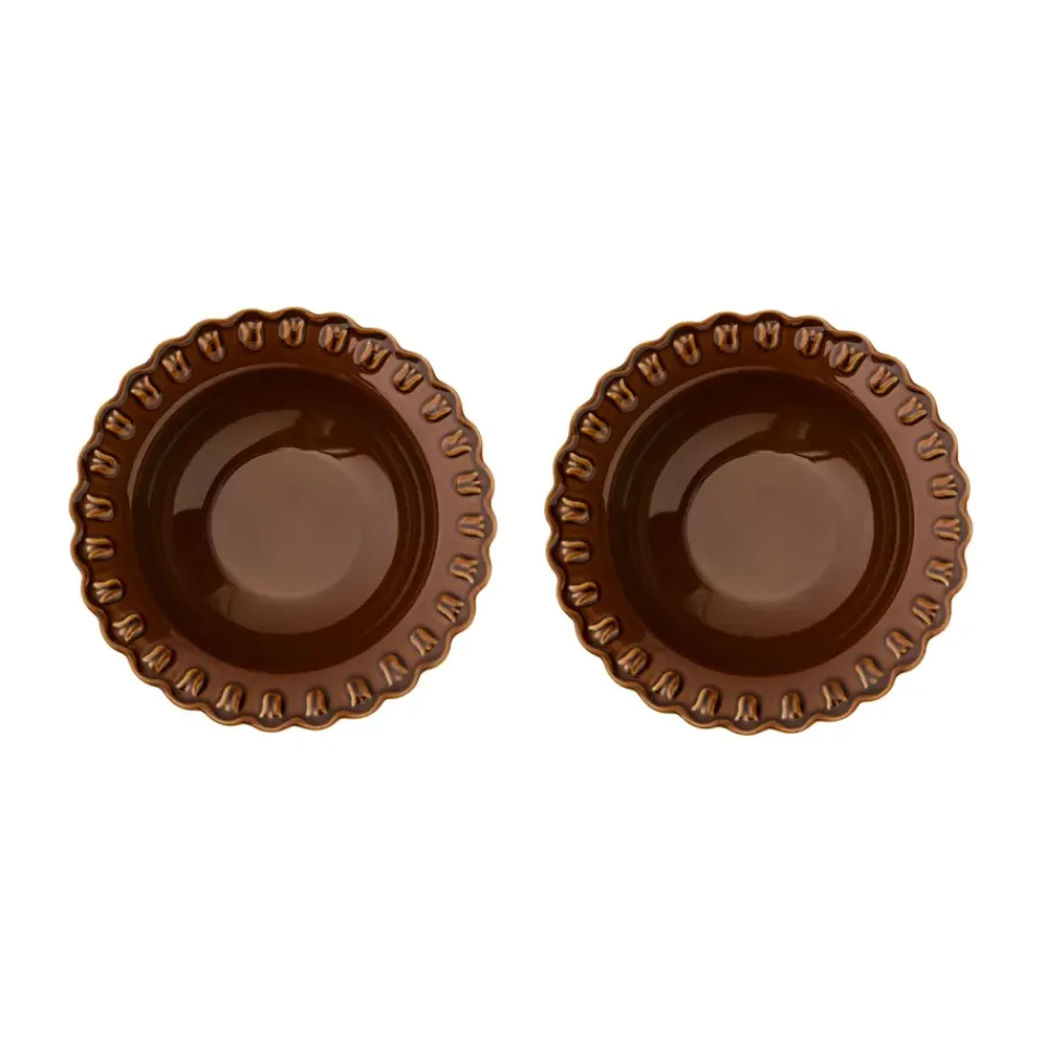 PotteryJo Tulipa deep plate Ø23 cm 2-pack, Umbra Brown Clearance