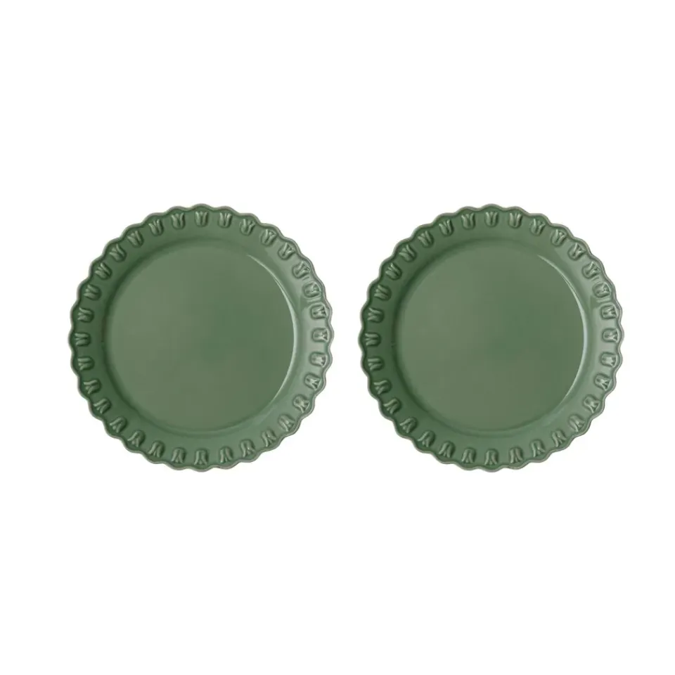 PotteryJo Tulipa plate Ø26 cm 2-pack, Verona Green Clearance