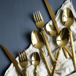 Broste Copenhagen Tvis cutlery set 16 pieces, gold Gold-coloured New
