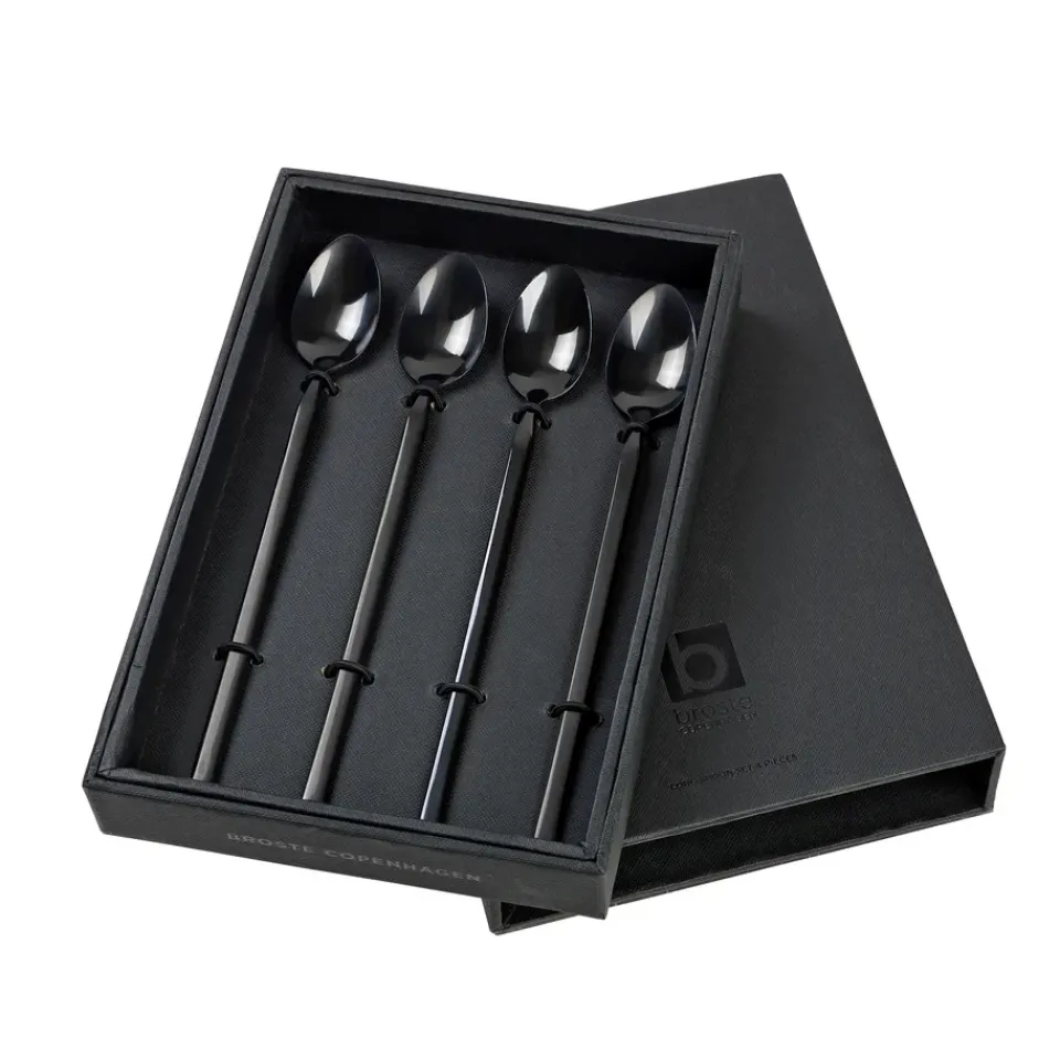 Broste Copenhagen Tvis long spoons 4-pack, Black Hot