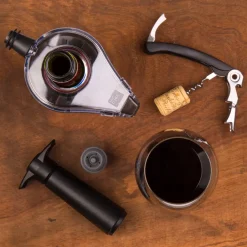 Vacuvin wine saver gift pack, Black New