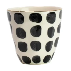 Olsson & Jensen Vigdis mug, black and white-gold BlackWhite Hot