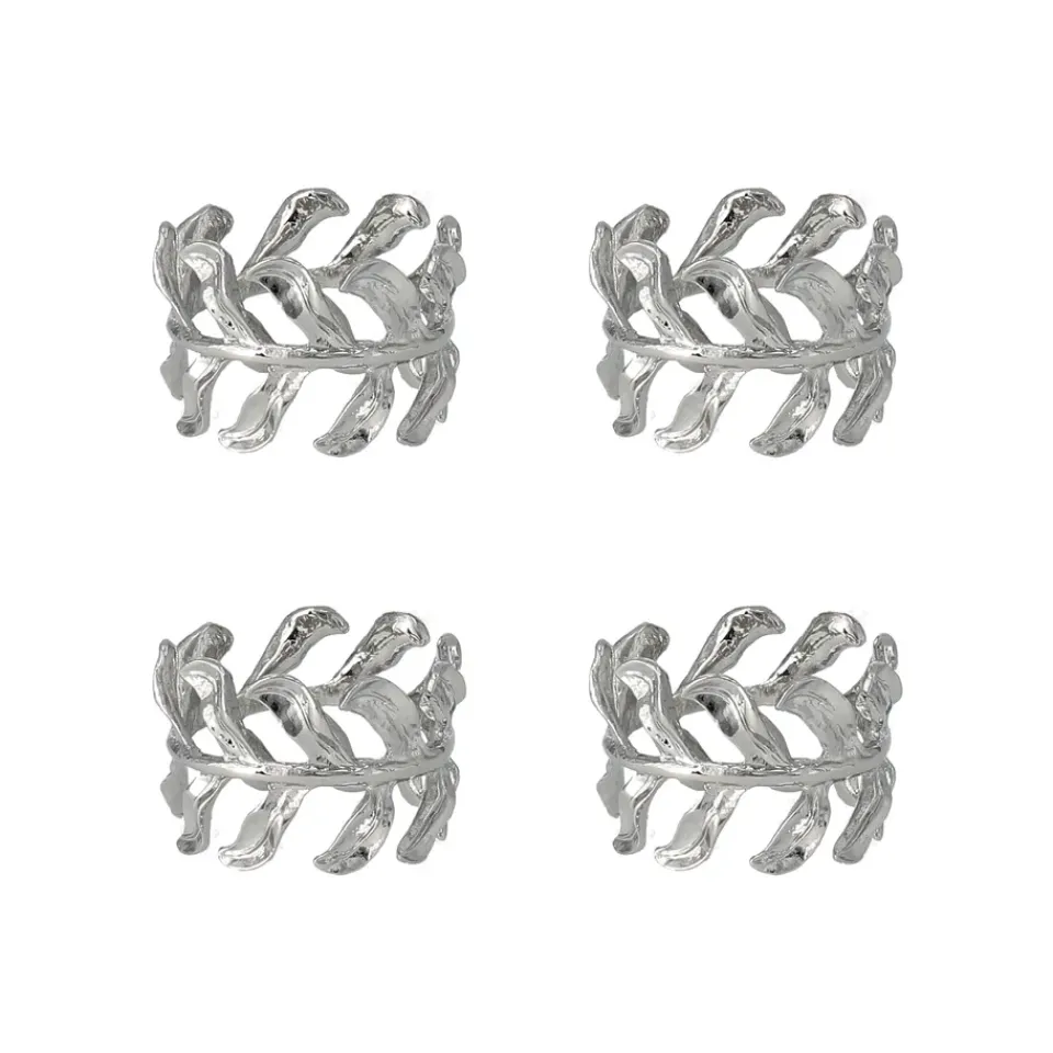 Scandi Living Vine napkin ring Ø4,7 cm 4-pack, Zinc alloy Silver-coloured New