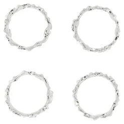 Scandi Living Vine napkin ring Ø4,7 cm 4-pack, Zinc alloy Silver-coloured New