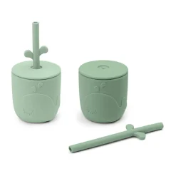 Done by deer Wally mug with peekaboo straw 2-pack., Green