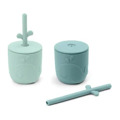 Done by deer Wally mug with peekaboo straw 2-pack., Blue Best