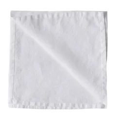 Tell Me More Washed linen napkin, Bleached White Clearance