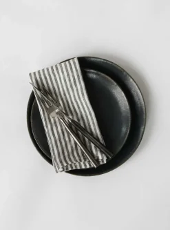 Tell Me More Washed linen napkin, Grey-white GreyWhite New