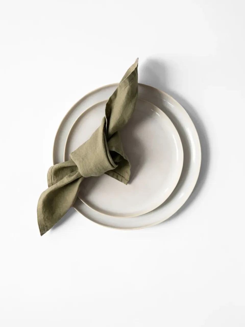 Tell Me More Washed linen napkin, Olive Green Hot