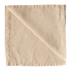 Tell Me More Washed linen napkin, Sand Beige Clearance