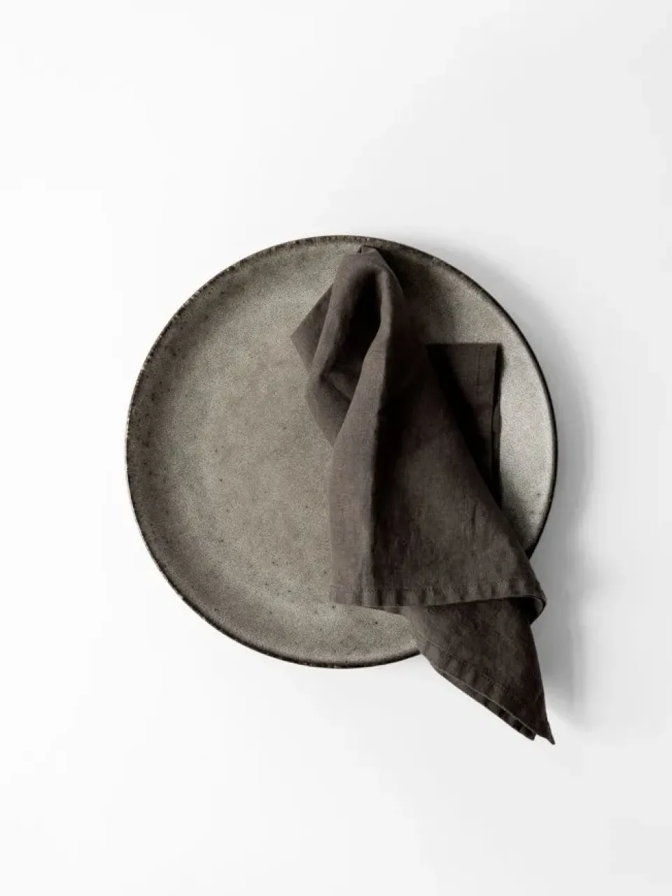 Tell Me More Washed linen napkin, Taupe GreyBrown Outlet