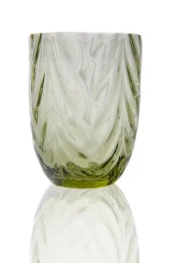 Anna Von Lipa Wave drinking glass 25 cl, Olive Green Outlet
