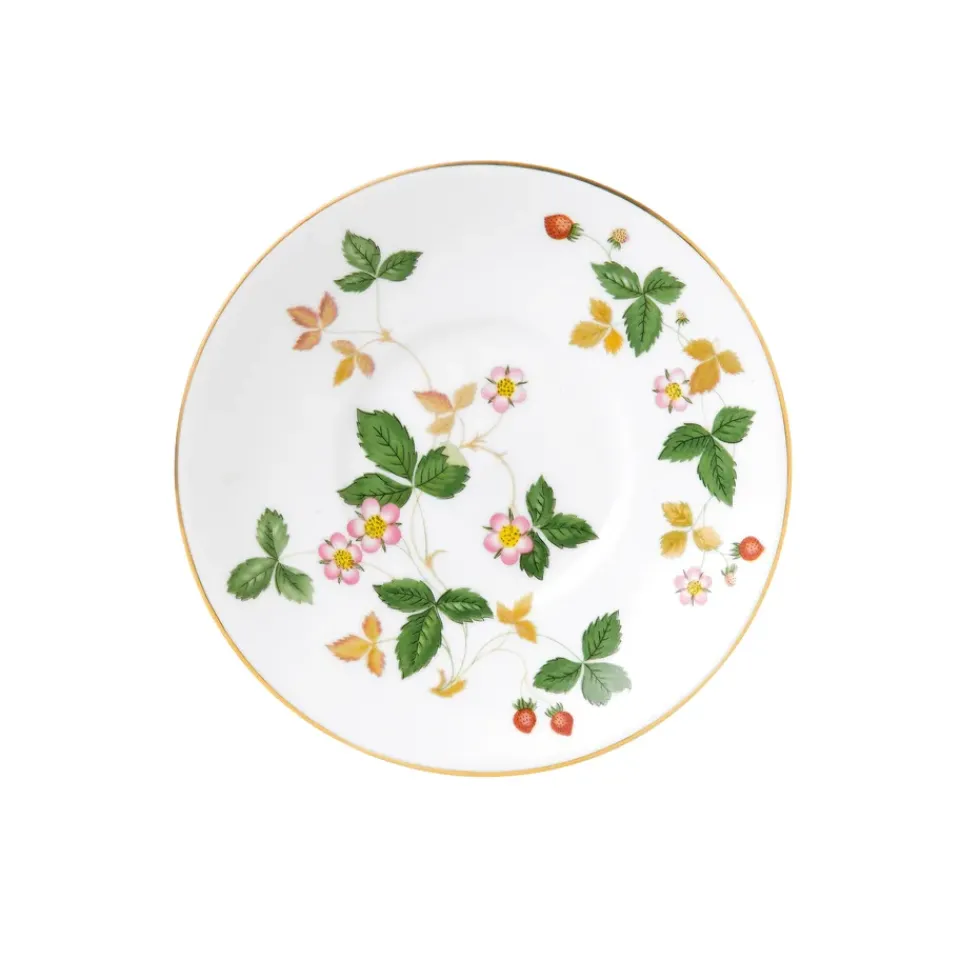 Wedgwood Wild Strawberry tea saucer, Ø15 cm GreenMultiPink Outlet