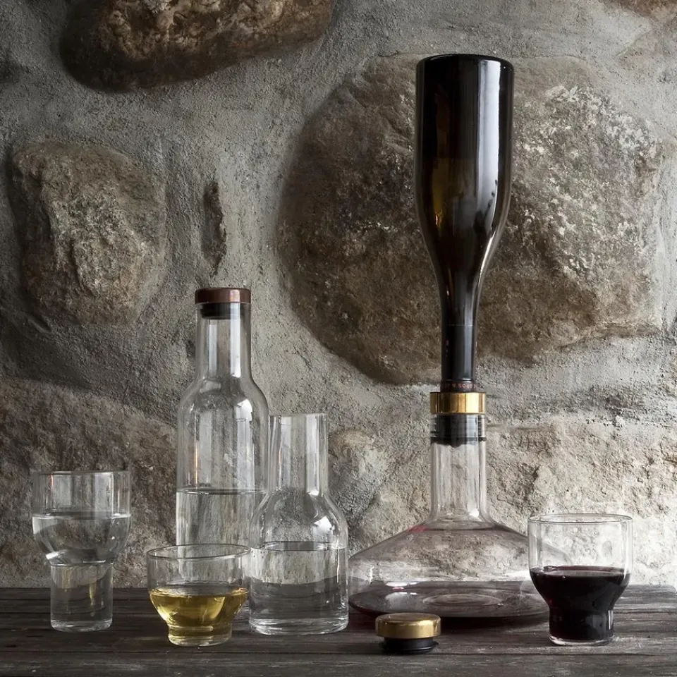Audo Copenhagen Wine breather deluxe, gold Transparent