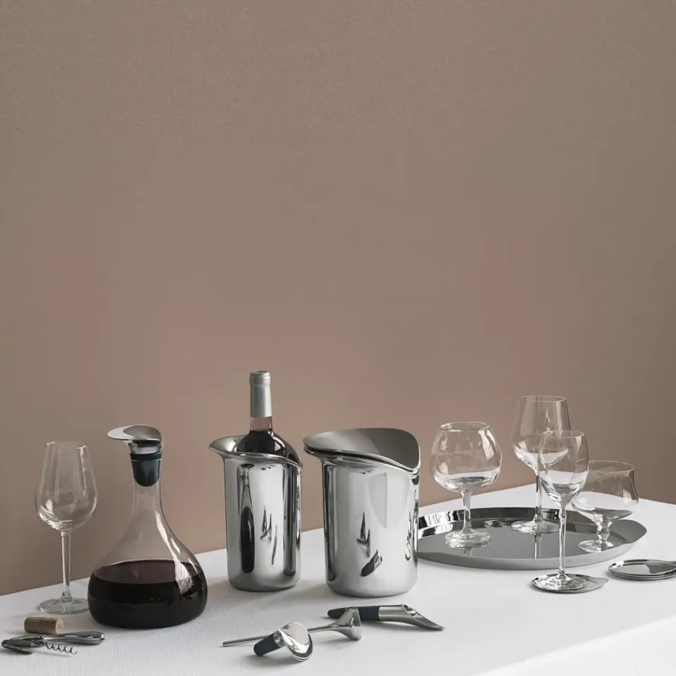 Georg Jensen Wine coasters 4-pack, Ø 9.6 cm GreySilver-coloured Discount
