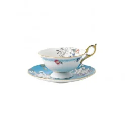 Wedgwood Wonderlust small teacup with saucer, blossom BlueWhite Hot