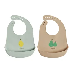 OYOY Yummy bib 2-pack, Minty-camel GreyBrown Clearance